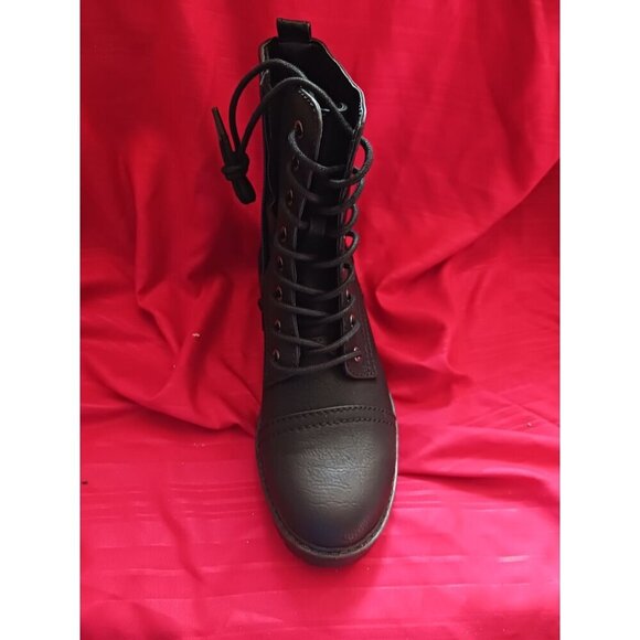 Seychelles Womens Black Combat Boots 6.5M Amy Lace-Up & Side Zipper - Picture 11 of 13